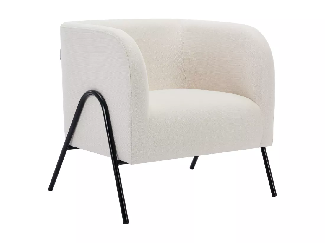 Fauteuil en tissu beige BLINODA