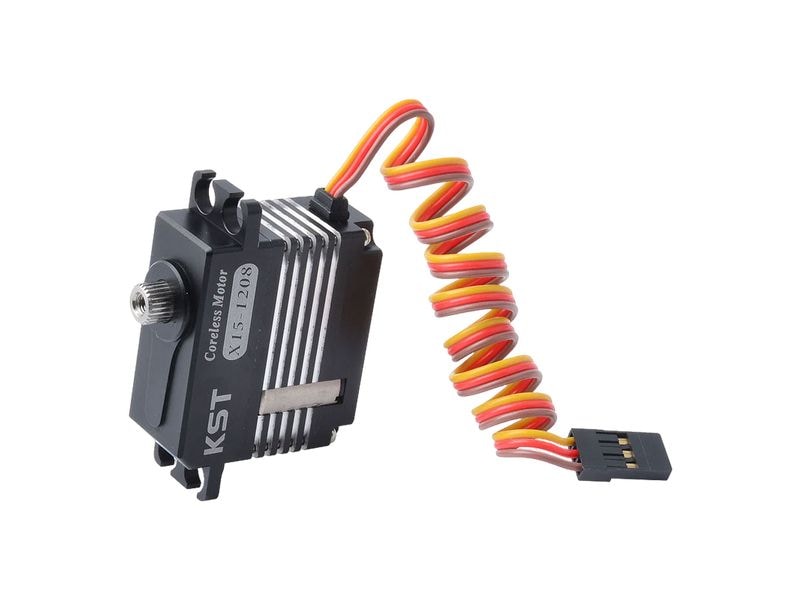 KST Mini Servo X15-1208 V8.0 13.5 kg, 0.07 s, Digital HV Miniservo mit doppelt kugelgelagertem Metallgetriebe und Softstart