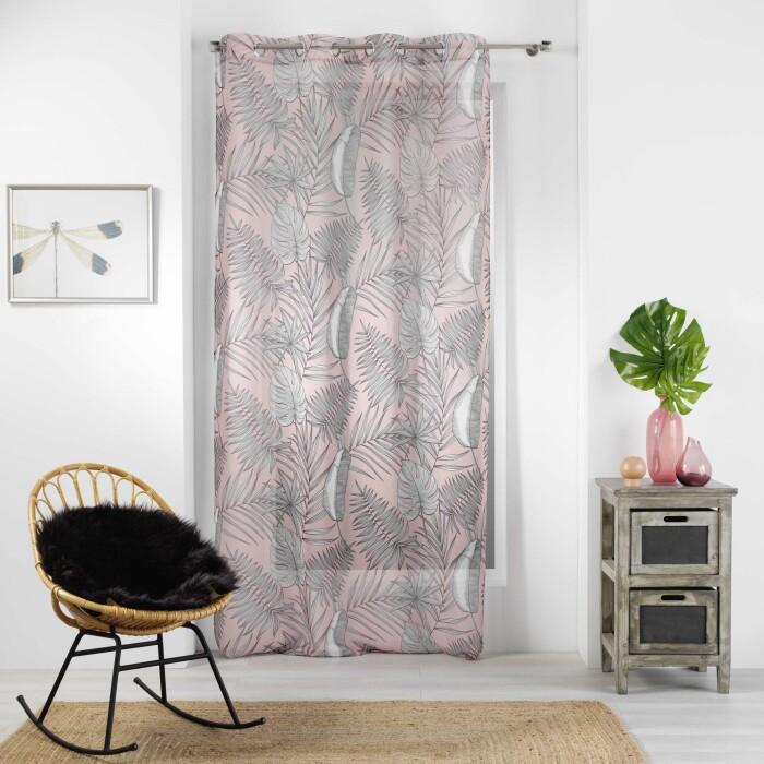 PANNEAU A OEILLETS 140X240CM SABLE IMPRIME MAJOLICA ROSE