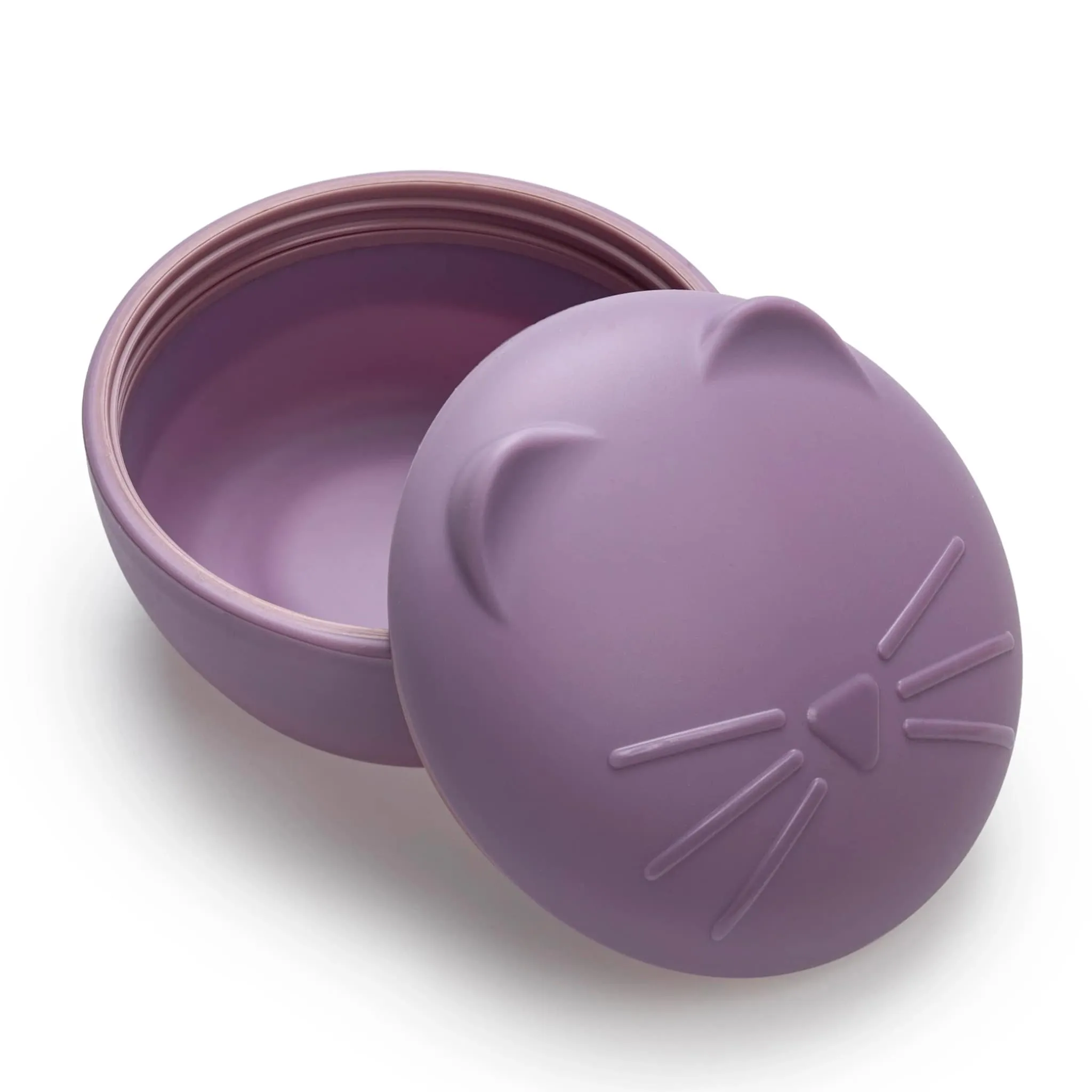 Melii Contenant en Silicone - Chat Mauve