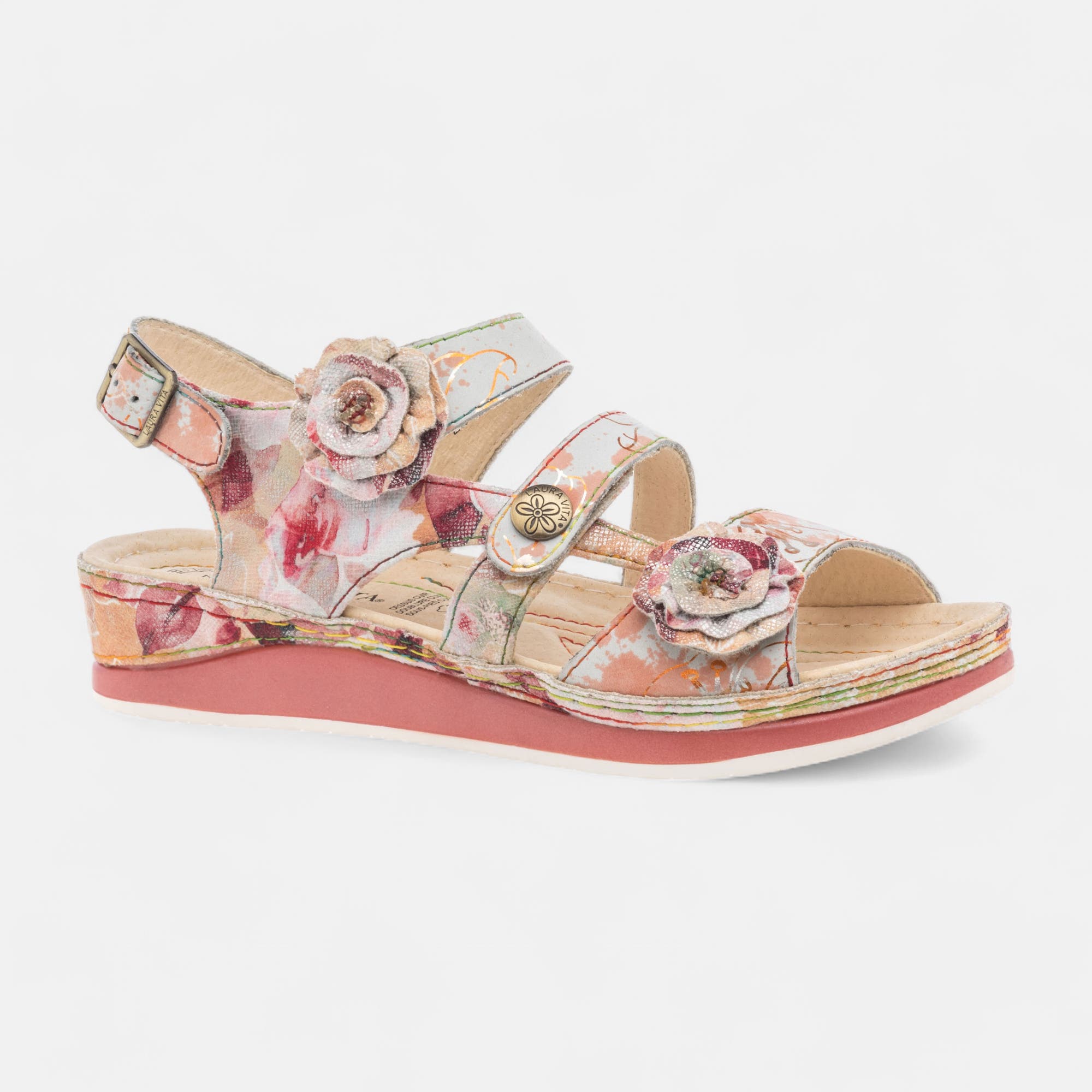 Sandales Femme en cuir rose