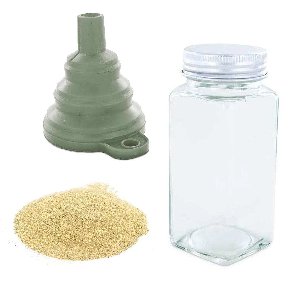 Flacon à épices poudreur + entonnoir + poivre blanc 35 g Aromandise