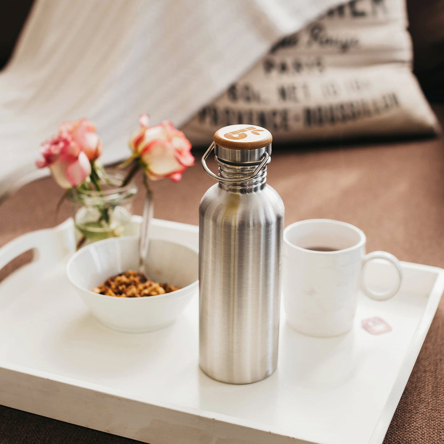 Bambaw  Edelstahlflasche 1000 ml, Natural Steel
