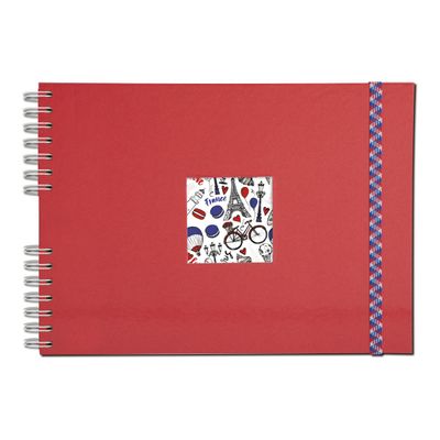 Exacompta French'class - Album photos à spirale 32 x 22 cm - 50 pages - rouge