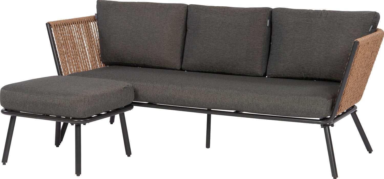 Intratuin 3-zits loungebank chaise longue Iris naturel