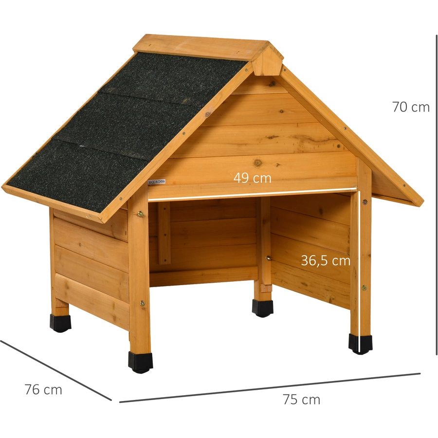 Outsunny Holzgarage für Mähroboter gelb