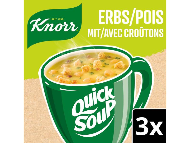 Knorr Quick Soup Erbs mit Croûtons 3 Portionen Erbsensuppe mit Croûtons