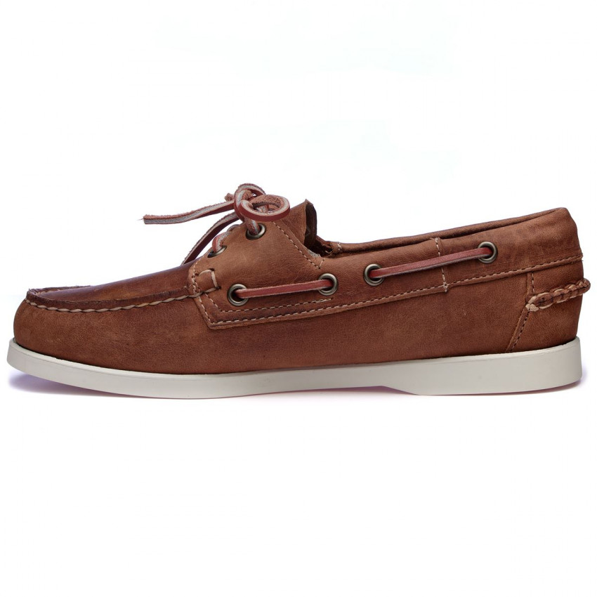 DOCKSIDES PORTLAND CRAZY Brown Tan-Chaussures bateau pour homme en cuir marron Portland