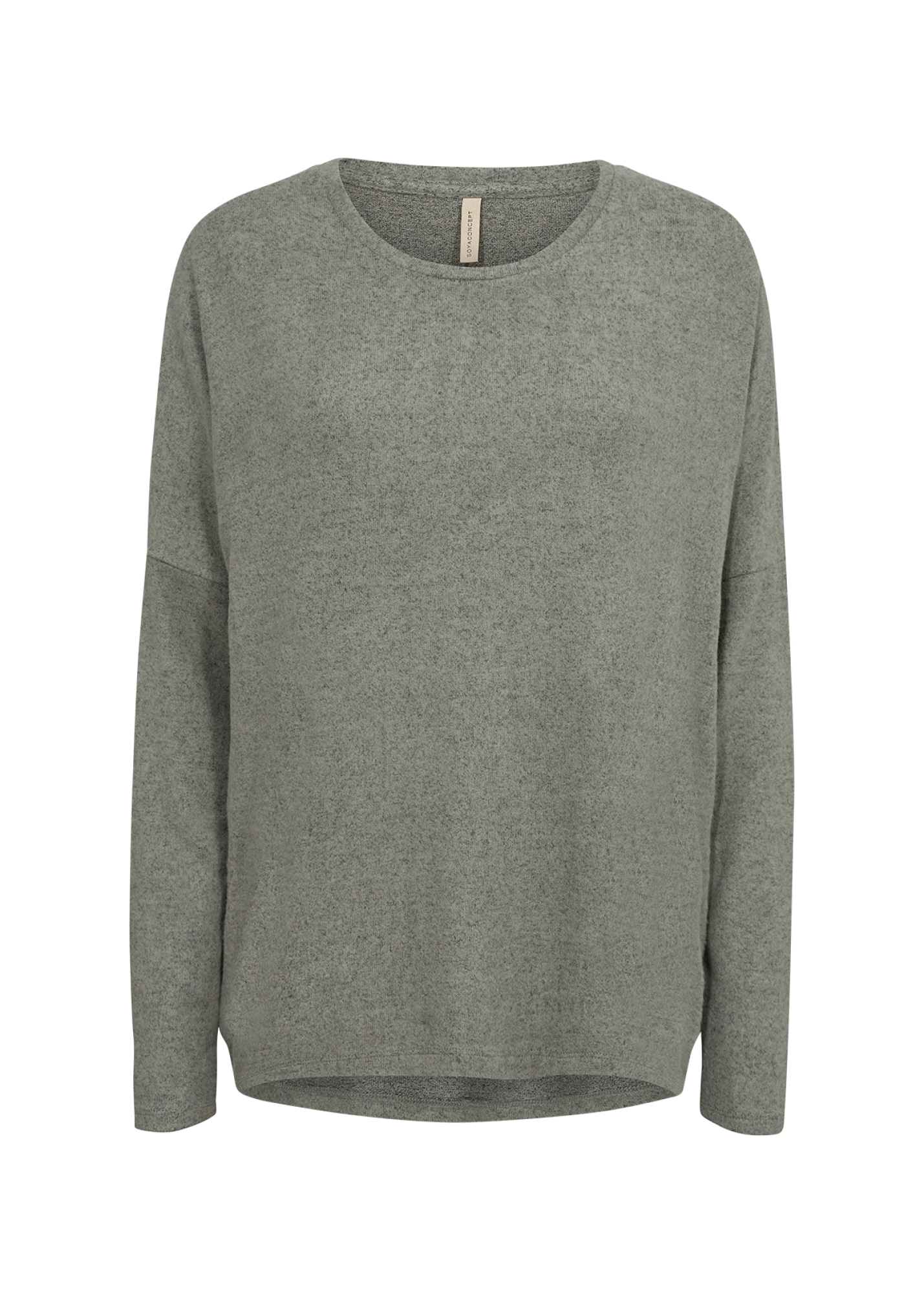 soyaconcept Rundhalsshirt »SC-BIARA 1«, bequemer Pullover, elastische Viskose-Qualität in melierter Optik