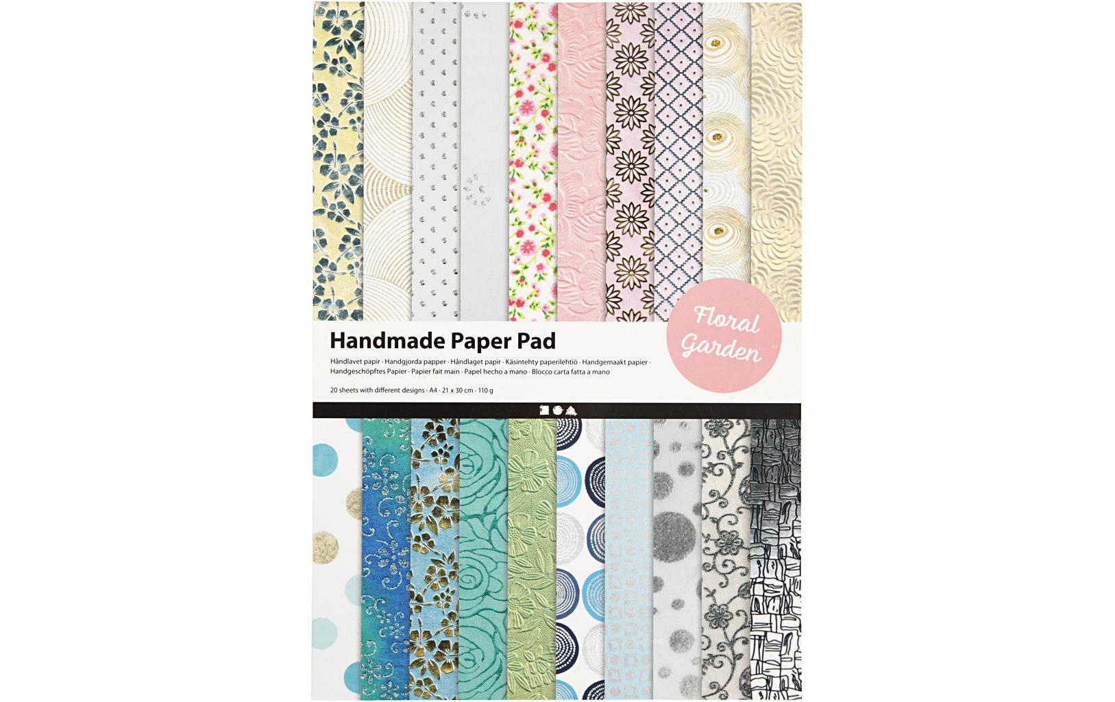 Büttenpapier A4 20 Blatt, MehrfarbigBastelpapier 110 g