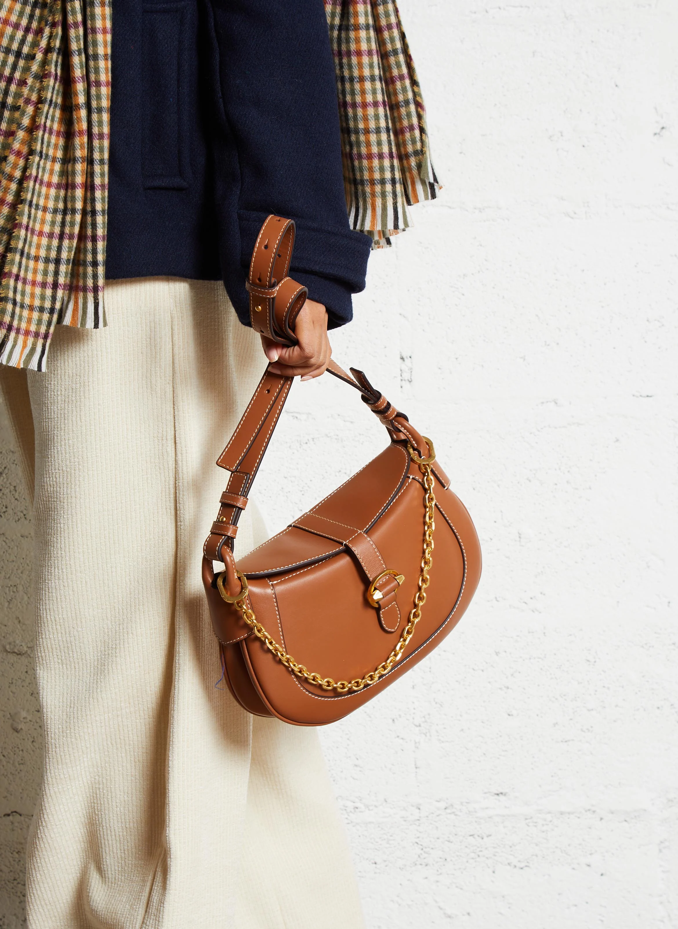 PIA - Petit sac bandoulière en cuir| Marron