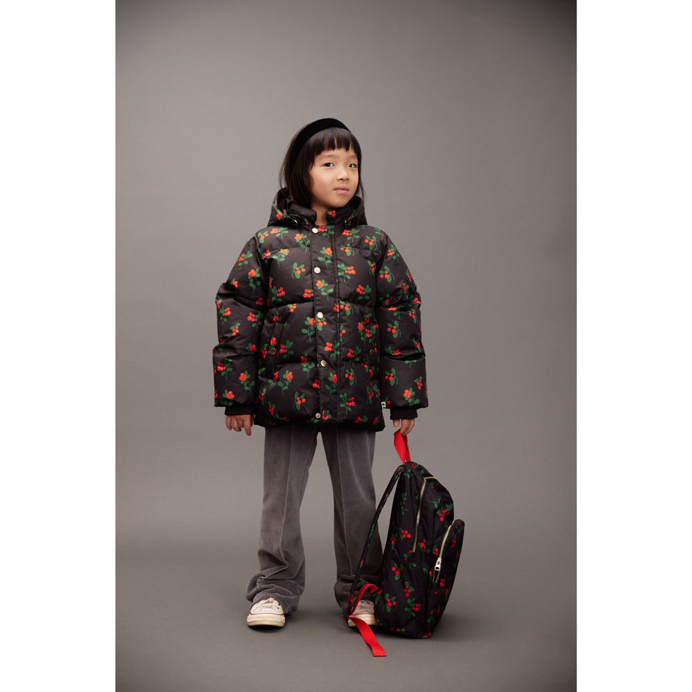 Køb Mini Rodini Black Lingonberries AOP Hooded Puffer