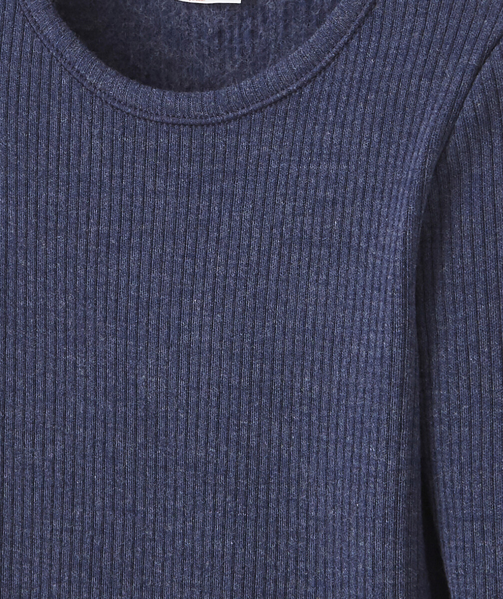 DAMARTLE T-SHIRT BLEU MARINE CÔTELÉ THERMOLACTYL 4