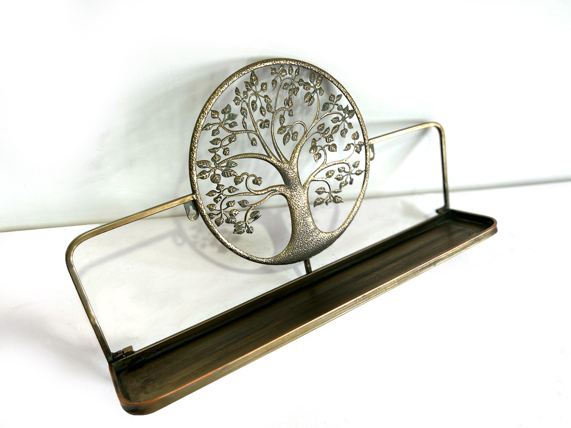 Wandregal 'Arbre' aus Metall, antik gold, B 63 cm, H 38 cm, L 16 cm von fischer's lagerhaus