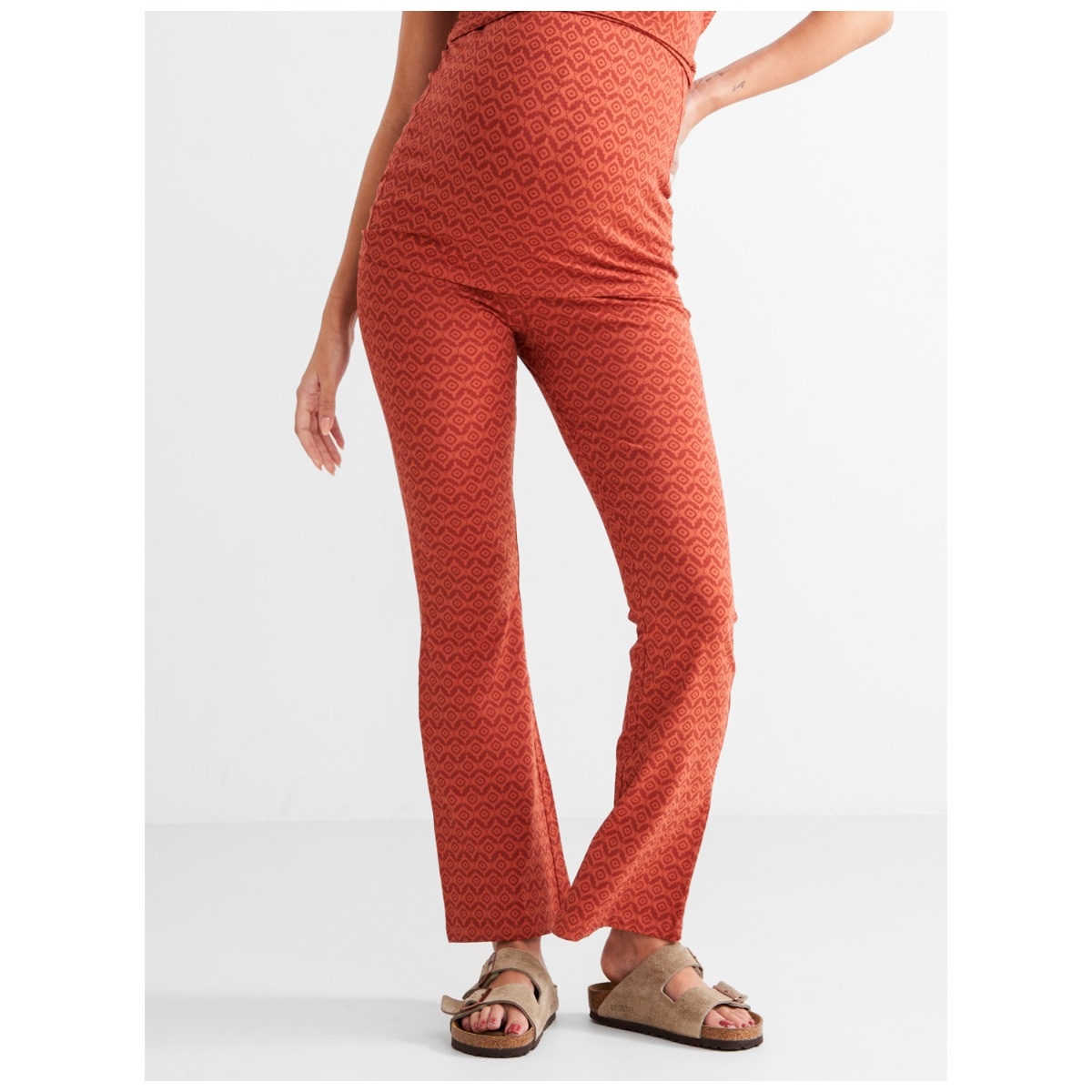 Prénatal zwangerschapsbroek lang all over print rood