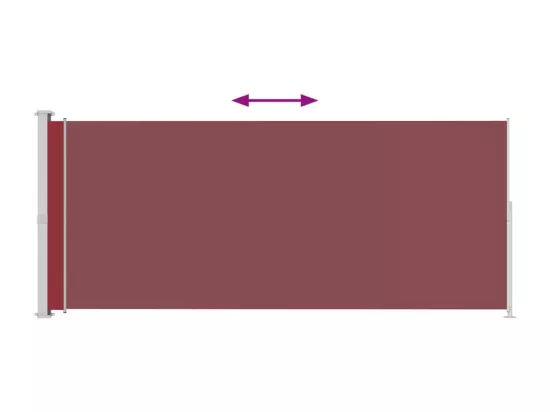 Auvent latéral rétractable de patio 220x500 cm Rouge