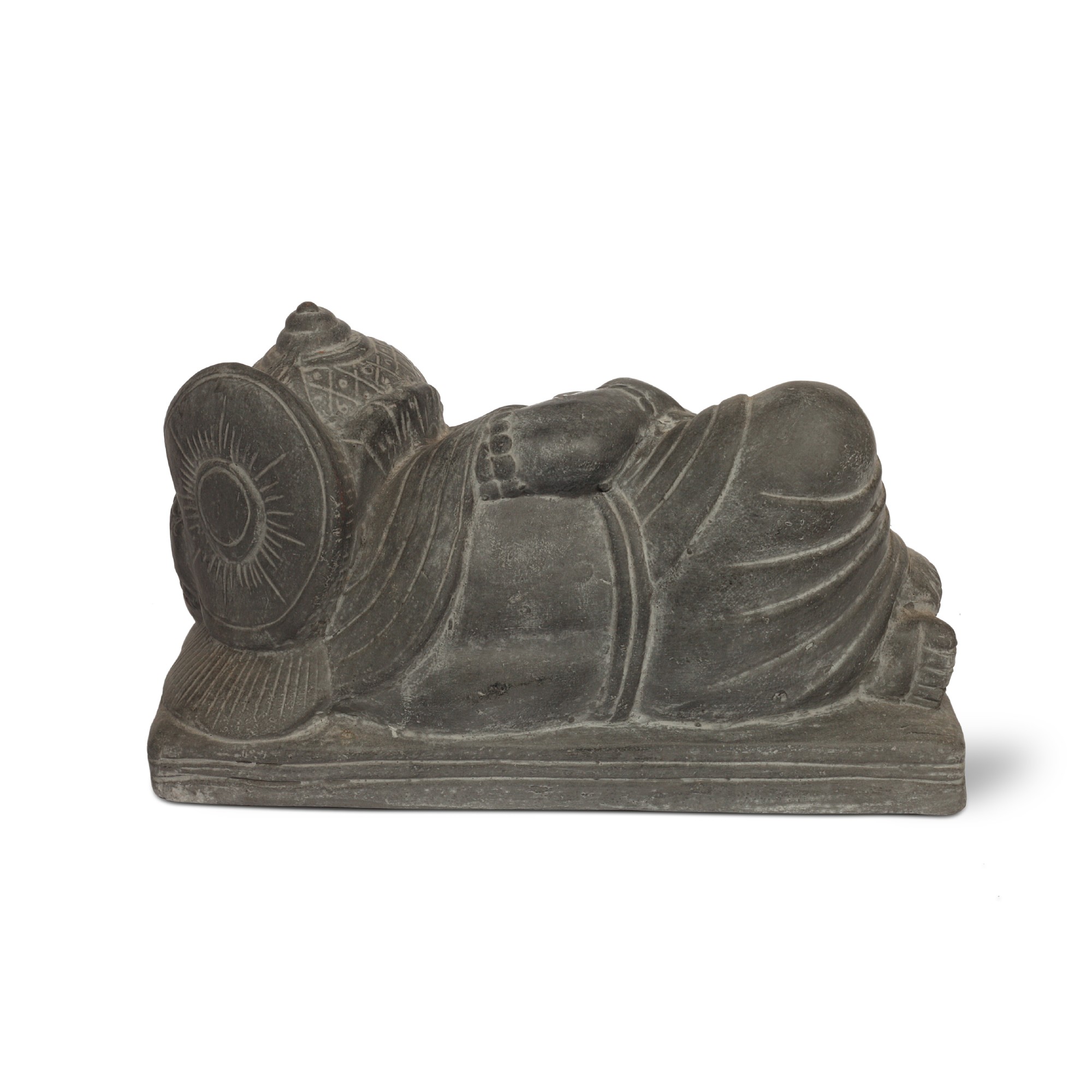 Ton-Skulptur 'Ganesha liegend', B 32 cm, H 19 cm, T 15 cm von fischer's lagerhaus