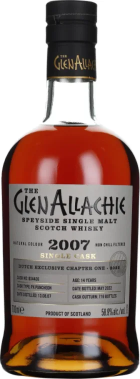 GLENALLACHIE 14 YEARS 2007 SINGLE CASK CHAPTER 1 70CL