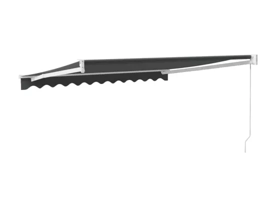 Auvent rétractable anthracite 3,5x2,5 tissu et aluminium