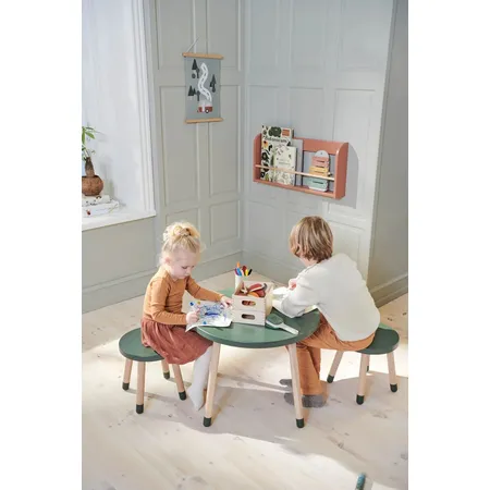 Flexa Dots Hocker aus Holz, dunkelgrün