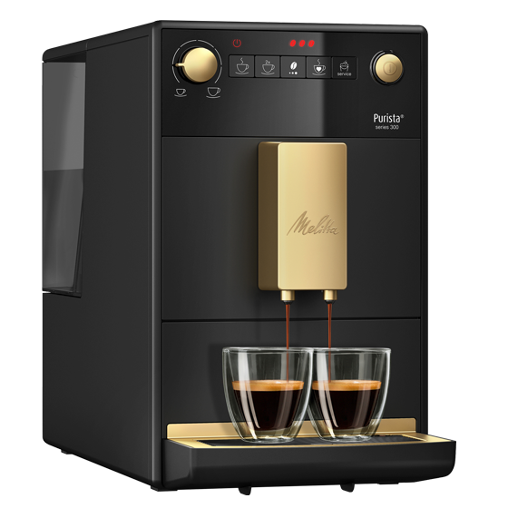 Purista®|Kaffeevollautomat Schwarz-Gold