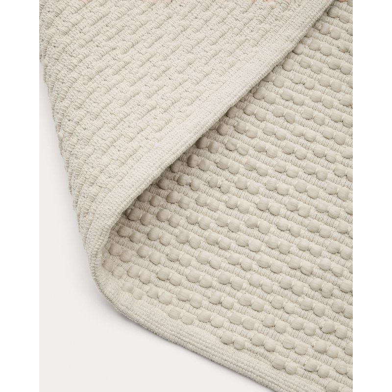 Tapis Mascarell de coton et polyester blanc 160 x 230 cm
