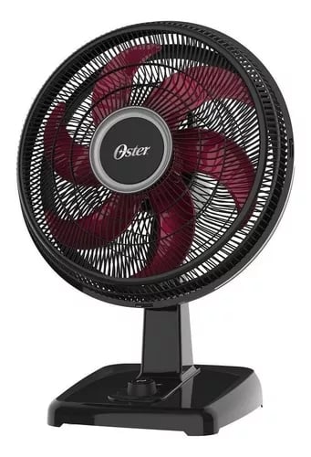 Ventilador de mesa e parede Oster Power Fresh 2 en 1 OVTR481 preto com 6 p&aacute;s cor  vermelho, 40 cm de di&acirc;metro 127 V