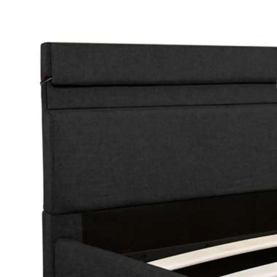 vidaXL - Bed met opbergruimte en LED - Donkergrijs - Stof - 160x200 cm