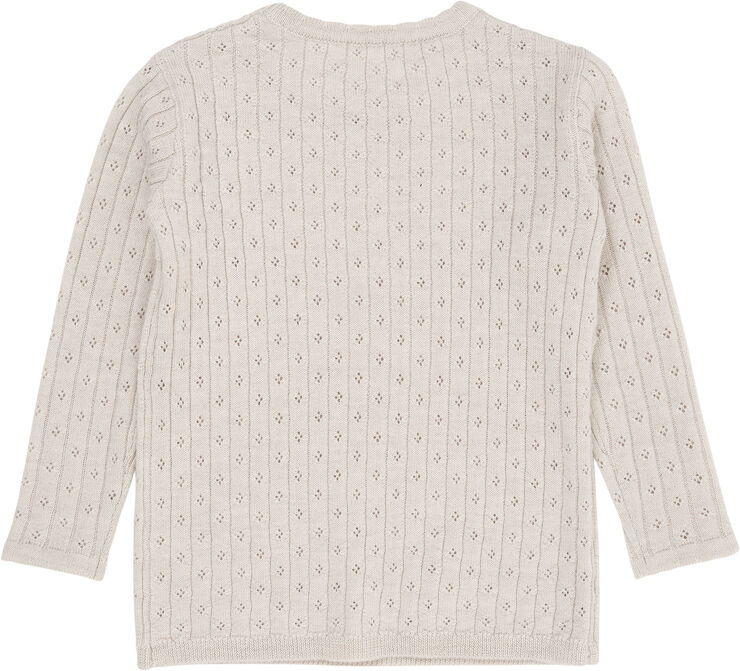 Copenhagen Colors MERINO CLASSIC POINTELLE BLOUSE Pale cream melan