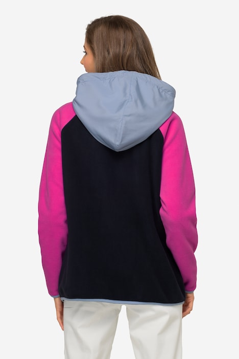 Hoodie, Materialmix mit Fleece, Colorblocking, Kapuze, Langarm, OEKO-TEX