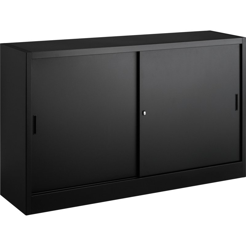 Armoire basse en métal à portes coulissantes H 105 P 45 cm grand volume