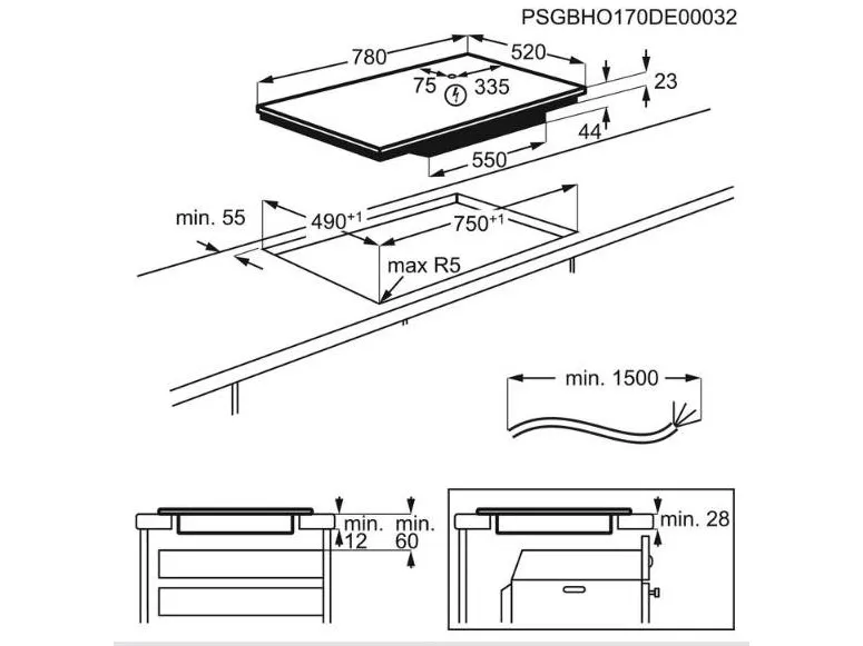 Electrolux EIV83443BW, Hvid, Indbygget, Zone induktionskogeplade, Keramisk, 4 zone(s), 4 zone(s)