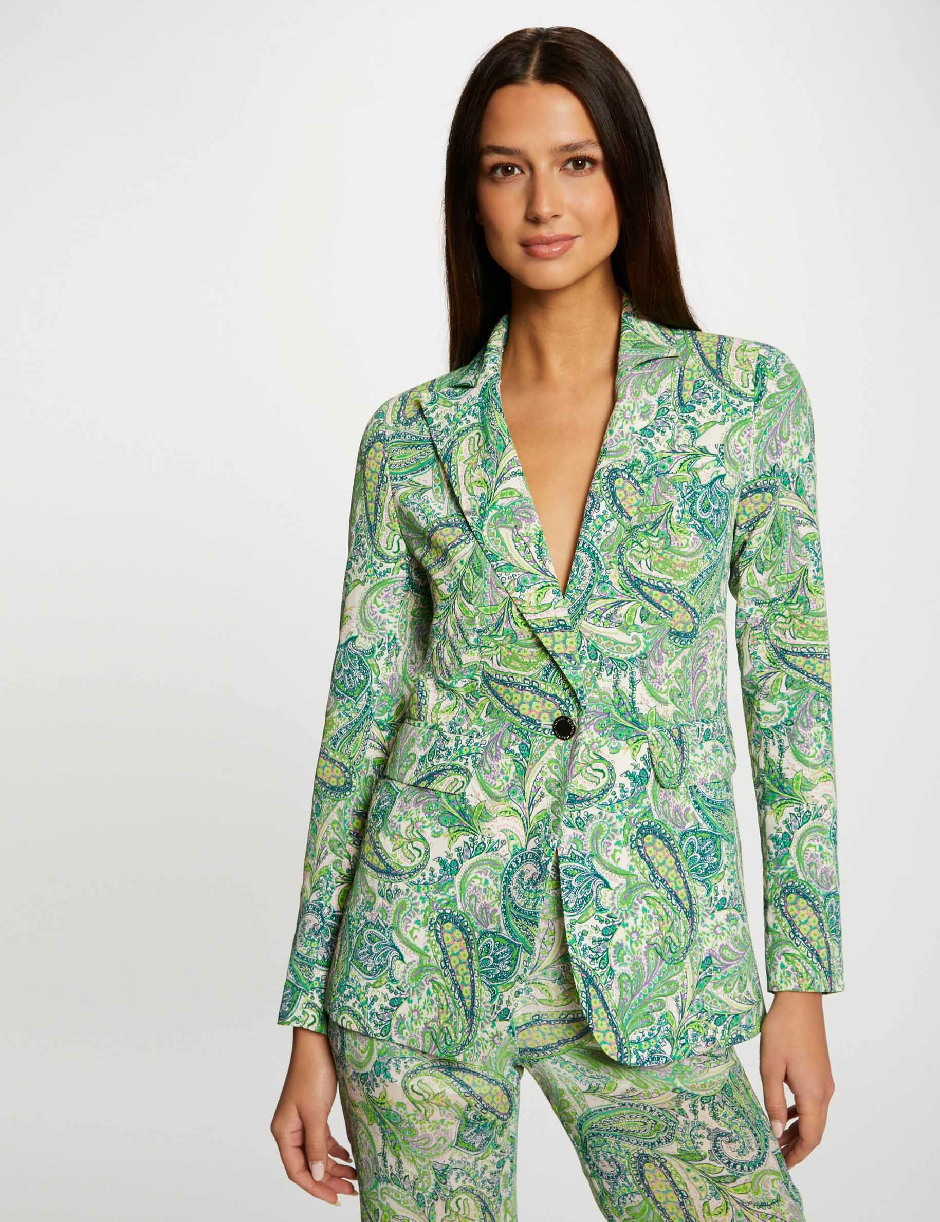 Veste cintrée fluide imprimé cachemire multico femme - multico