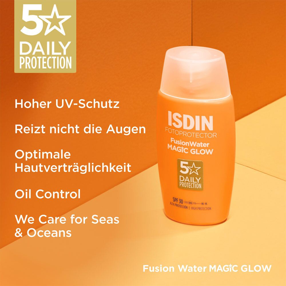 ISDIN FusionWater MAGIC Glow Sonnencreme Gesicht LSF 30 mit Bräunungsbooster