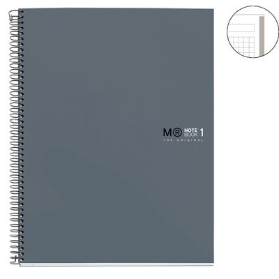 THE ORIGINAL NOTEBOOK, couverture rigide, A4, lignes horizontales, 80 feuilles de 1 couleur, Miquelrius, Grafit.