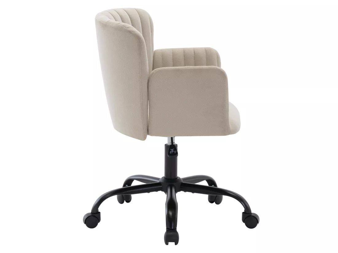 Chaise de bureau - Tissu - Beige - Hauteur réglable - TOARA