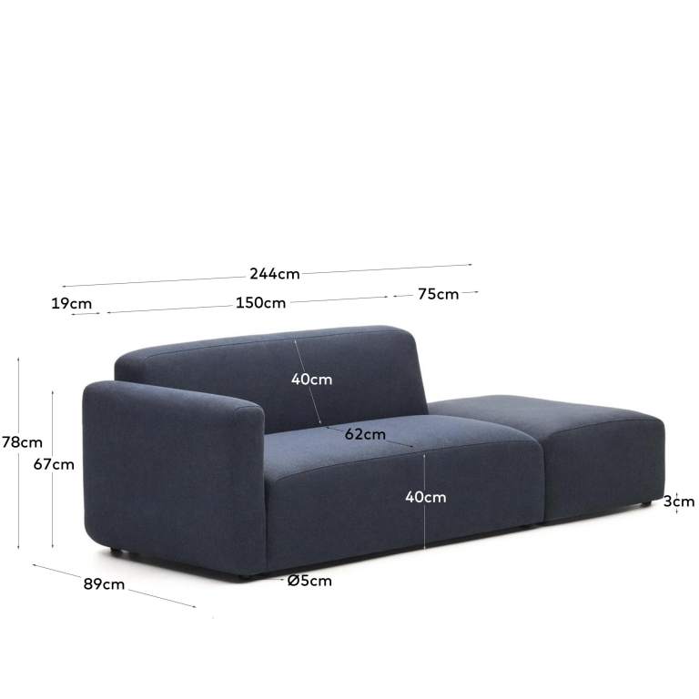 Kave Home Neom 2-zits bank open einde Beige