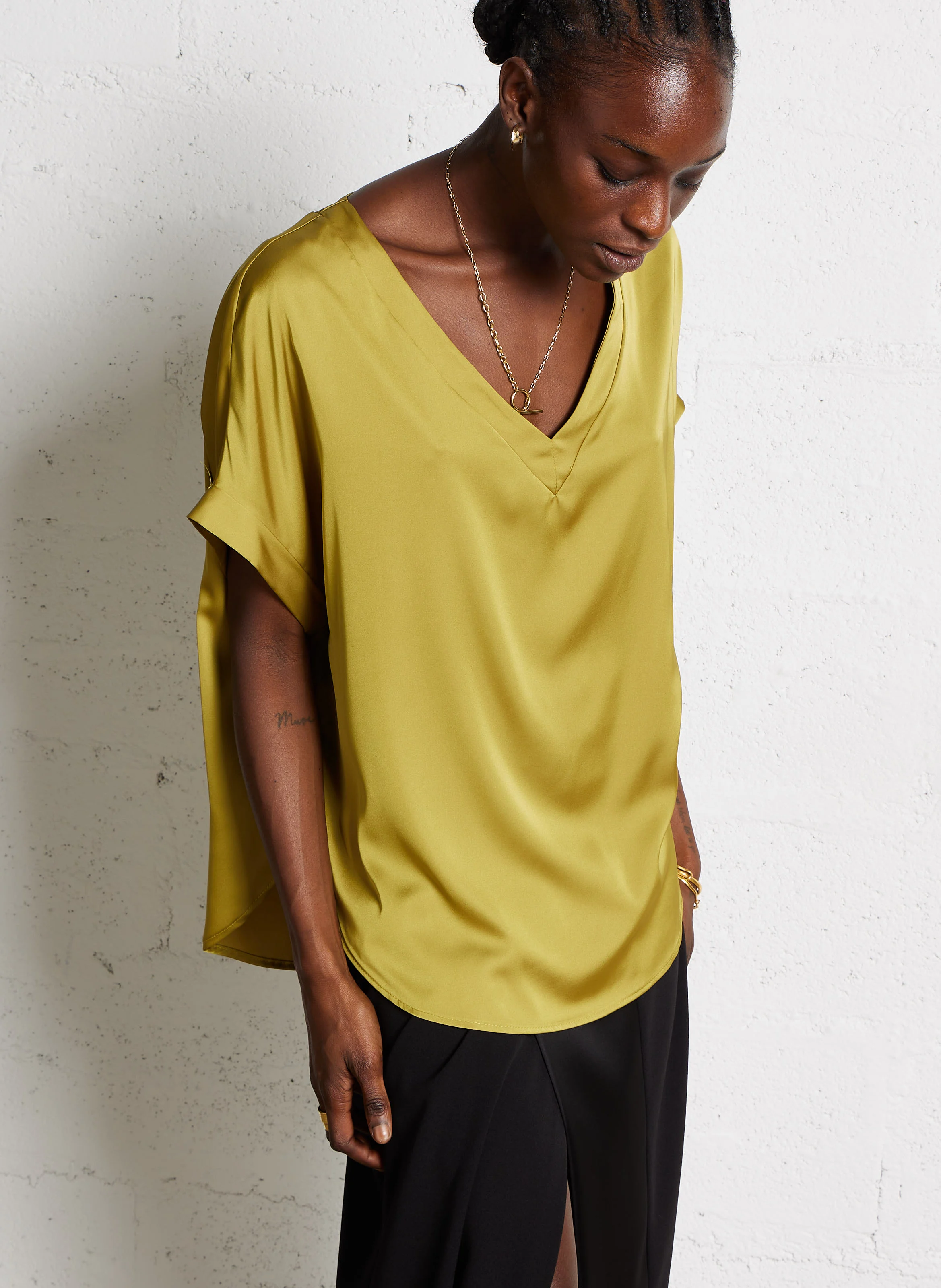 Top col V| Jaune