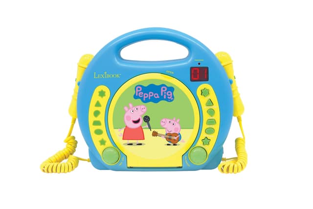 Peppa Pig Bærbar cd-afspiller med 2 syng med-mikrofoner