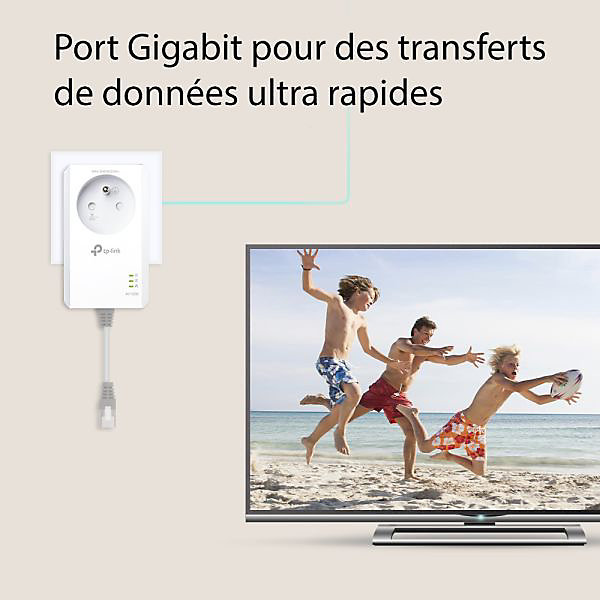 Kit CPL AV1000 Gigabit avec prise gigogne TP-Link