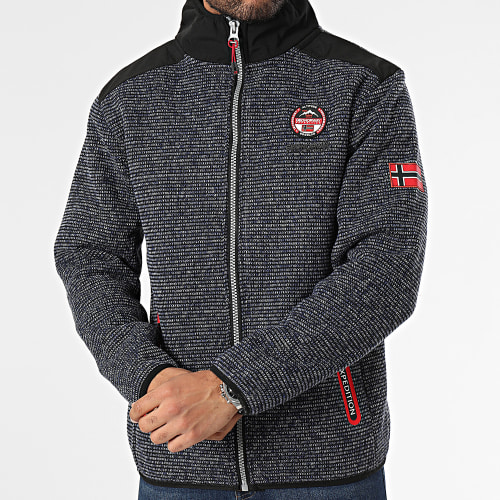 Veste Zippée Bleu Marine Chiné