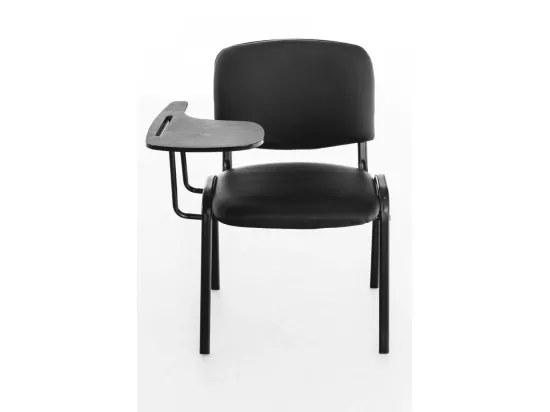 Chaise de salle à manger - Similicuir & Métal noir mat - Noir - Ken mit Klapptisch