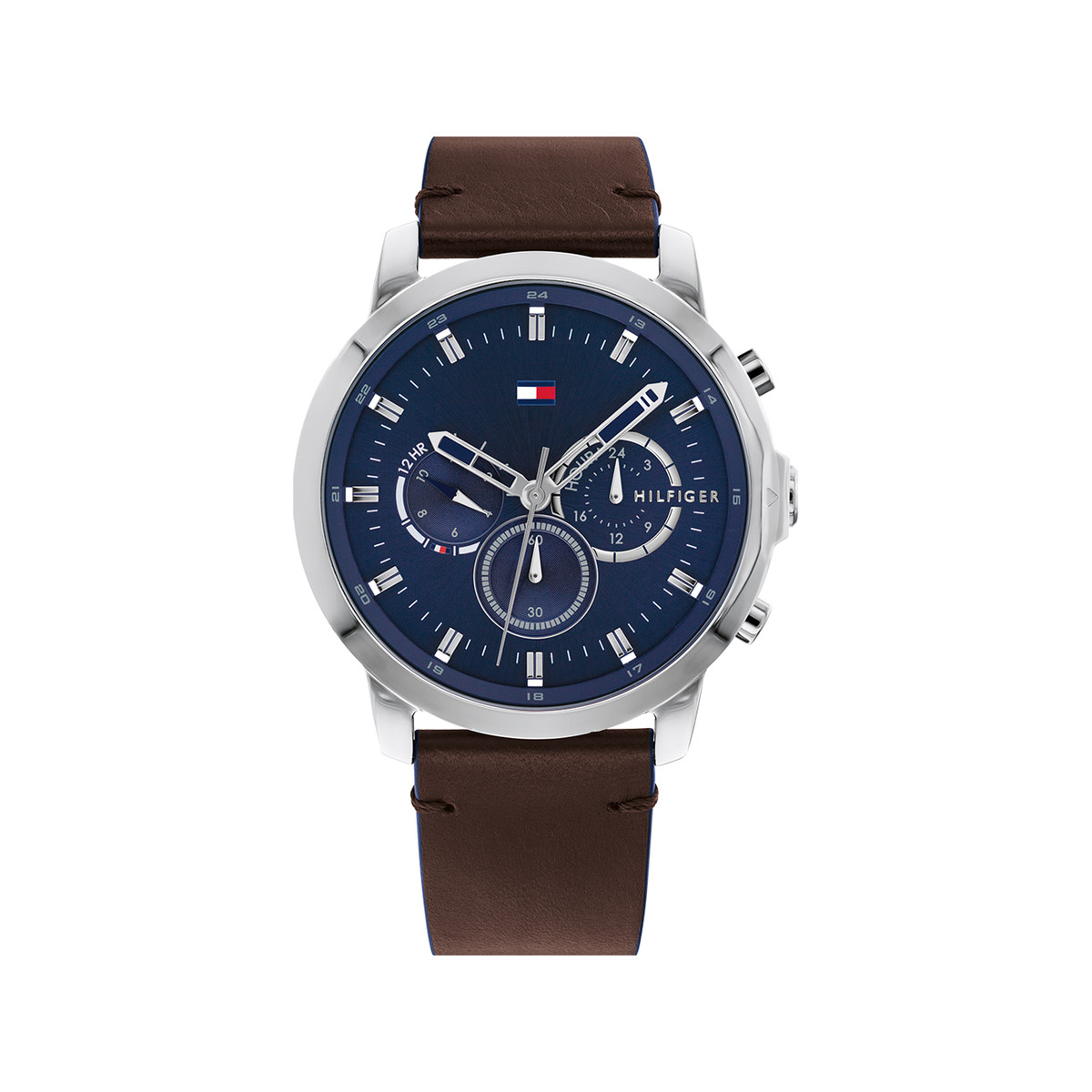 Montre Tommy Hilfiger homme acier cuir marron