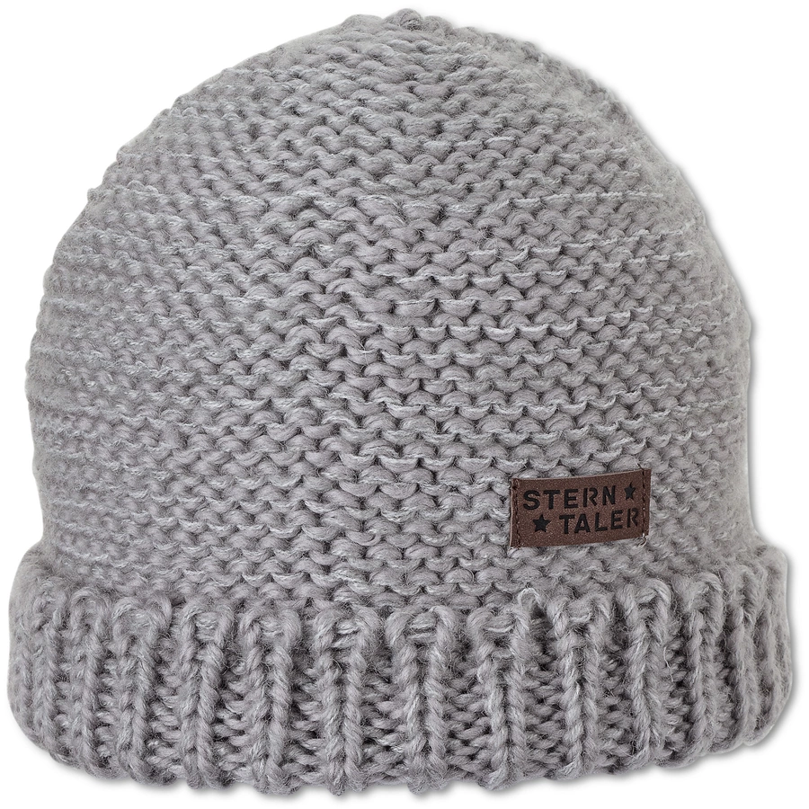 Sterntaler Strickmütze Umschlag silber mel.
