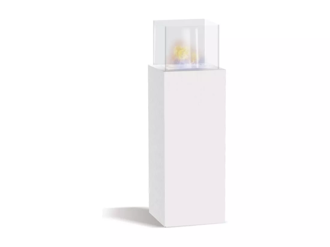 Marcantonio - Cheminée au bioéthanol autoportante, à poser au sol, dimensions 40x40xH112 cm, blanc