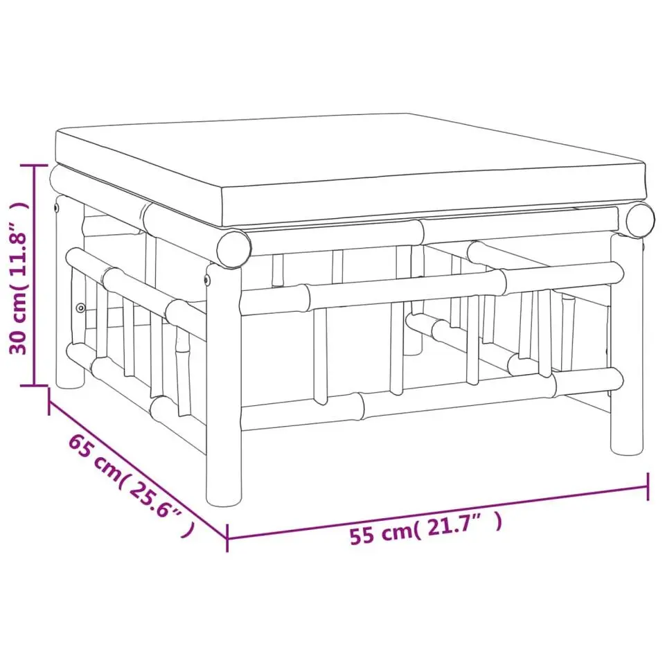 vidaXL - Loungeset - Donkergrijs - Bamboe - 4 stuks - Met kussens