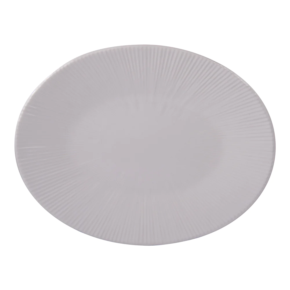 Plat ovale Bohémia 41,5 cm blanc Table passion