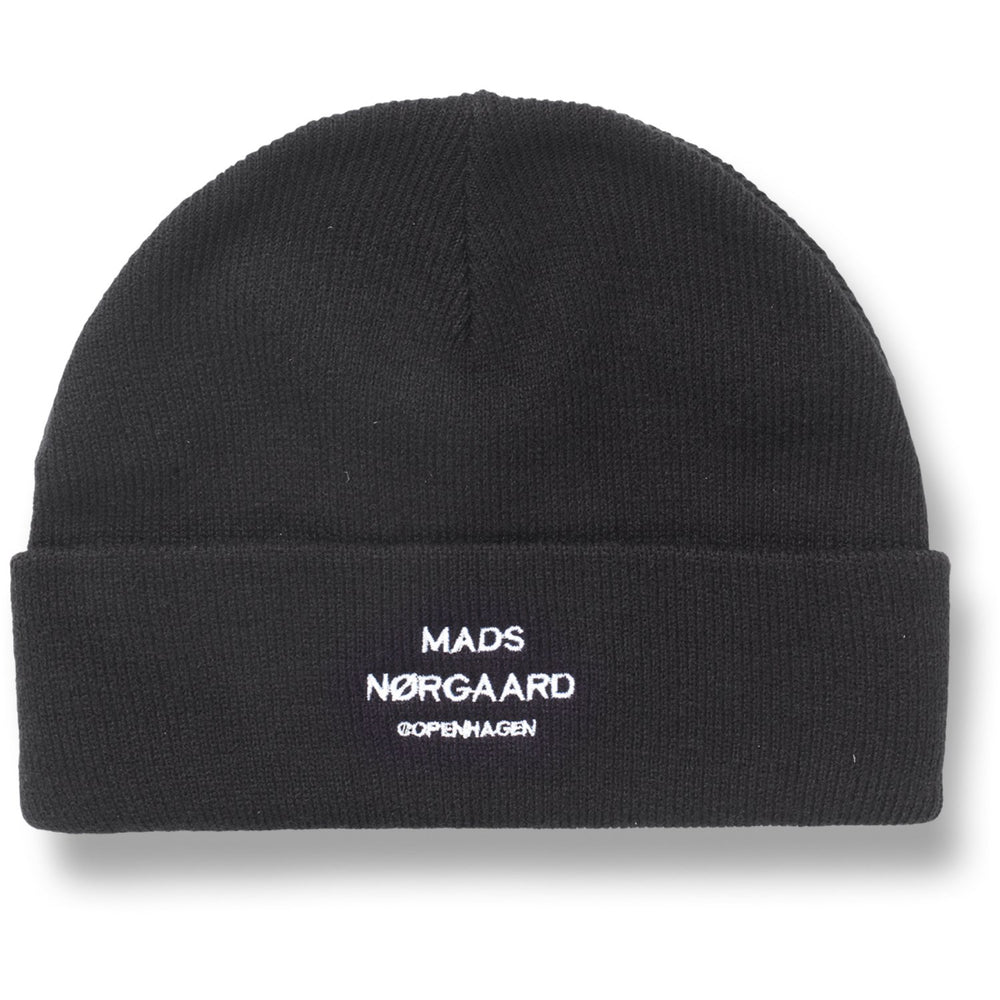 Køb Mads Nørgaard Black Isak Ambas Logo Beanie