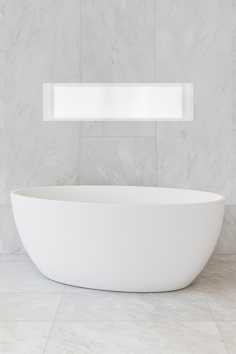 Hotbath &More frameless inbouwnis 30x120x10cm wit mat