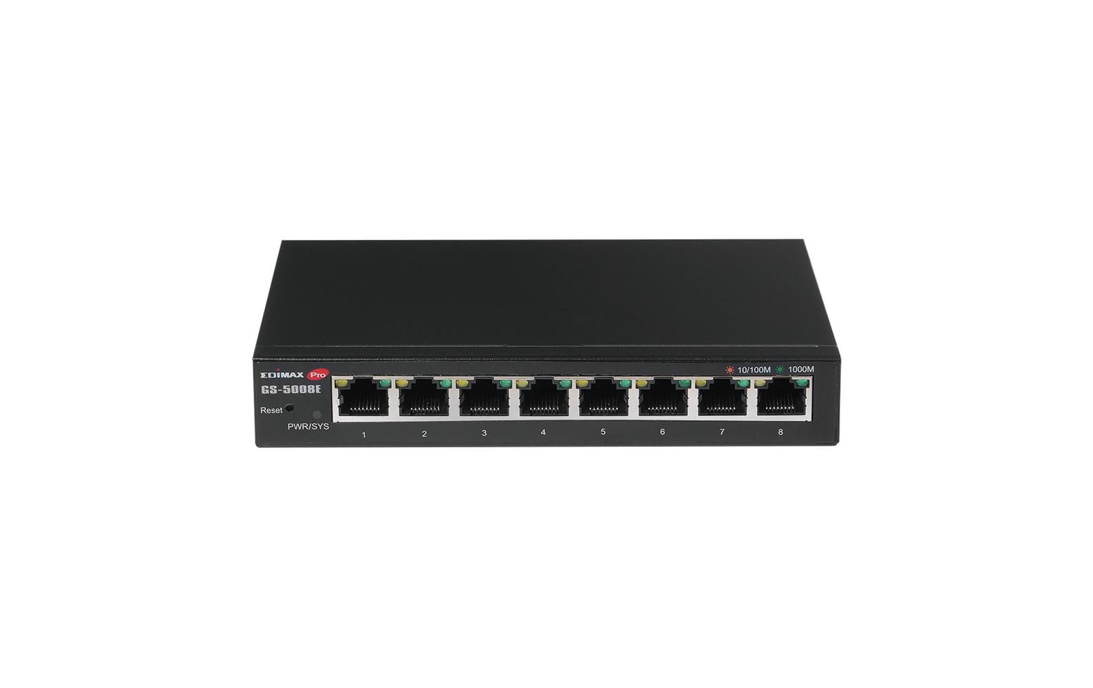 Switch GS-5008E 8 PortEdimax GS-5008E: 8 Port Switch, 1Gbps, Metalgehäuse, Smart Managed